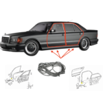 W126 set of sealing frame door seals (Mercedes SEL)