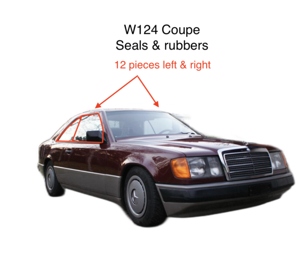 C124 Sealing SET 12 pieces left and right (Mercedes W124 Coupe)