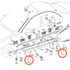 Mercedes W140 Jack Point Hole Cover Clip Trim SET (4 pieces A1406980330 / 1406980330)