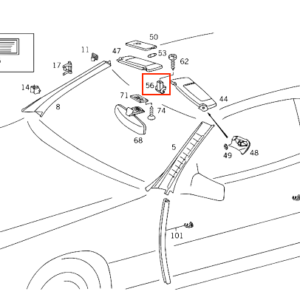 R129 Sun Visor Mount Clip Set of 2 (Mercedes 1298100225)