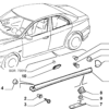 Alfa Romeo 156 Sport Pack Juego de 2 cubiertas para puntos de elevación imprimadas