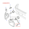 Ford Escort Sierra RS500 RS Cosworth Zestaw klipsów do świateł przeciwmgielnych Lewy i Prawy Czarny 6105575 / 6115223