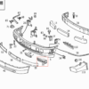 Mercedes W202 C36 AMG 97–00 Frontstoßstange links Abschleppösenabdeckung grundiert HWA2028850126