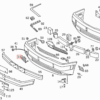 W124 500E AMG Osłona ucha holowniczego przedniego zderzaka zagruntowana A1248800805