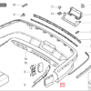 BMW E46 Cubierta de parrilla de maletero con ventilación de presión de aire negra 64229176945