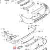 Porsche Cayenne GTS Heckstoßstangen-Auspuff-Ovalverkleidung links oder rechts grundiert 95550583700 / 95550583800