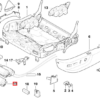 BMW E38 Elektryczne tylne zagłówki, mechanizmy, zestaw 2 sztuk, czarne 67318352193