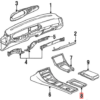 Porsche 944 968 Konsola środkowa z tacą Czarna 94455215500