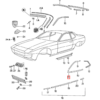 Porsche 924 924S 944 968 Zestaw narożników okna drzwi, 2 sztuki, czarny 477853375A