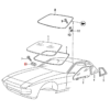 Porsche 924 944 Supporto per montaggio su telaio di arresto in vetro del parabrezza, set di 2, nero 477845613