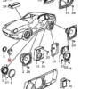 Osłona głośnika wysokotonowego Porsche 944 968 Czarna 94464550200