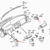 Mercedes R129 AC Lüftungsgitter Drucklasche schwarz A1298300154 / A1298300254