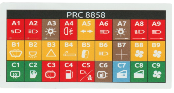 Range Rover Classic Sicherungskastendeckel-Aufkleber PRC8858