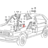 VW Golf Jetta B montante guida cintura di sicurezza rivestimento rivestimento sinistro o destro nero 193867329/193867330