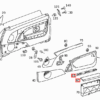 Mercedes R129 Wewnętrzny panel drzwiowy Schowek lewy lub prawy ze skórą A1297270755 / A1297270855 i A1297201548 / A1297201548