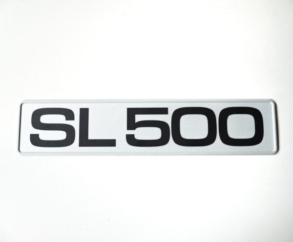 Mercedes R129 SL500 Exhibition License Plate With Sticker