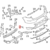 Cubierta de argolla de remolque para parachoques trasero Porsche Macan imprimada 95B807500AG2X