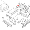 Audi 100 A6 Stütze Gepäckraumabdeckung 2er-Set Schwarz 4A9867433 & 4A9867434