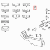 Mercedes W123 S123 C123 Osłona przełącznika konsoli środkowej Zestaw 2 sztuk Czarny A1236831010