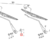 VW Transporter T3 Wiper Spindle Spacer Ring Pair Set di 2 RHD Nero 252955251