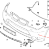 BMW X3 Soporte de carcasa del sensor de aparcamiento del parachoques delantero izquierdo o derecho negro 51110305103`