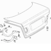 Mercedes W208 W210 Set di 2 tamponi di arresto del bagagliaio neri A2107500326