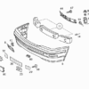 Mercedes R129 USA Soporte para matrícula de parachoques delantero Todos los colores exteriores A1298850481