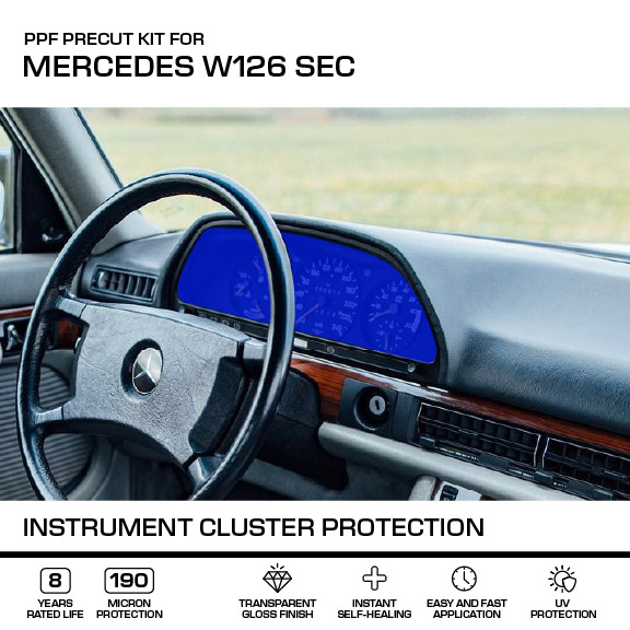 Mercedes W126 SEC Instrument Cluster Protection – PPF Paint Protection ...